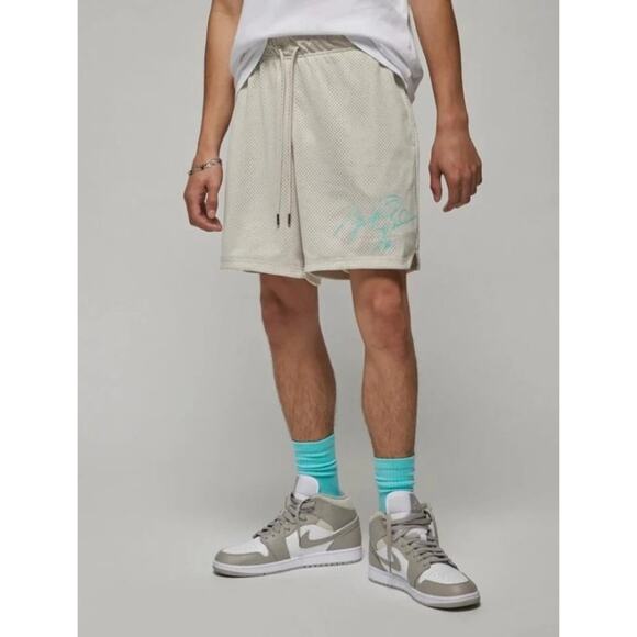 Nike Men's Shorts Jordan Essentials Flight Collection Mesh Light Brown Size M - Picture 1 of 13